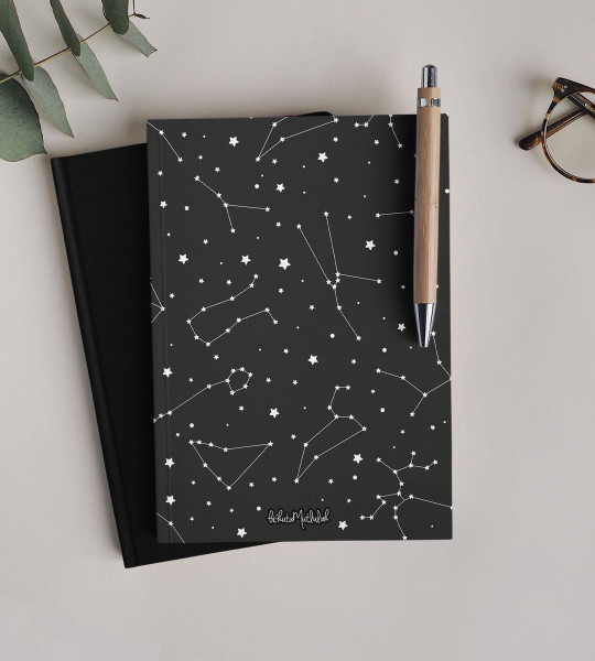 Siyah Astroloji Çizgisiz Defter