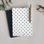 Kaktüs Pattern Beyaz Çizgisiz Defter