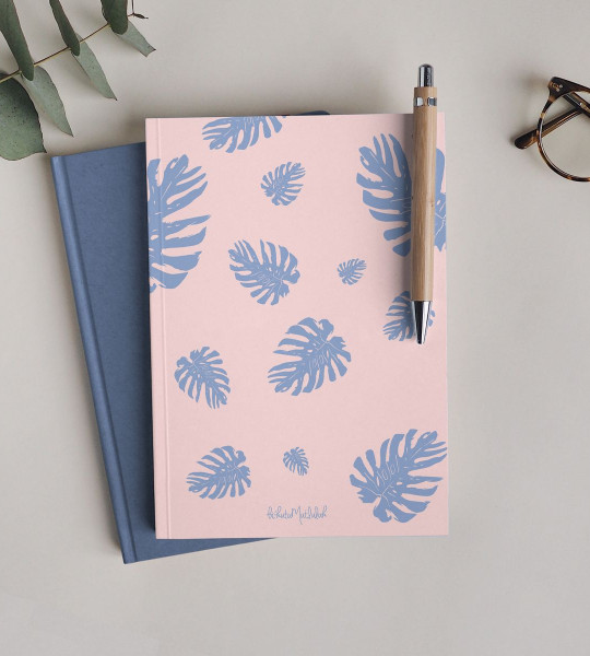 Lila Monstera Çizgisiz Defter