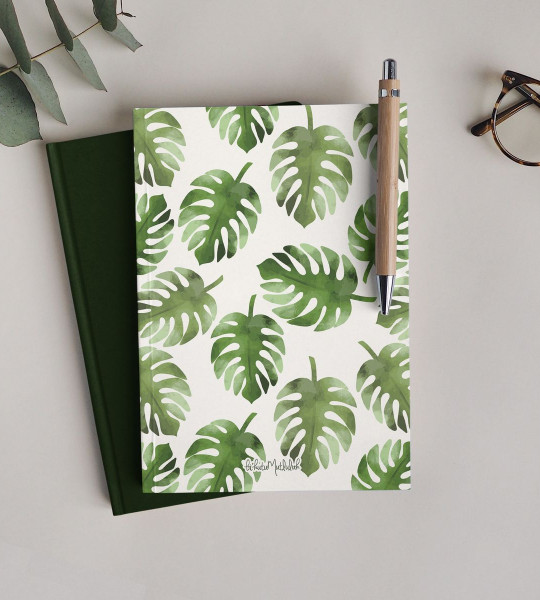 Monstera Yeşil Bitkiler Çizgisiz Defter