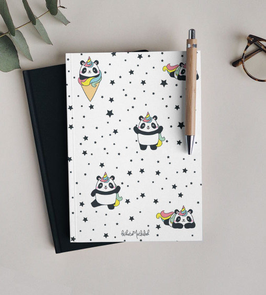 Unicorn Panda Çizgisiz Defter